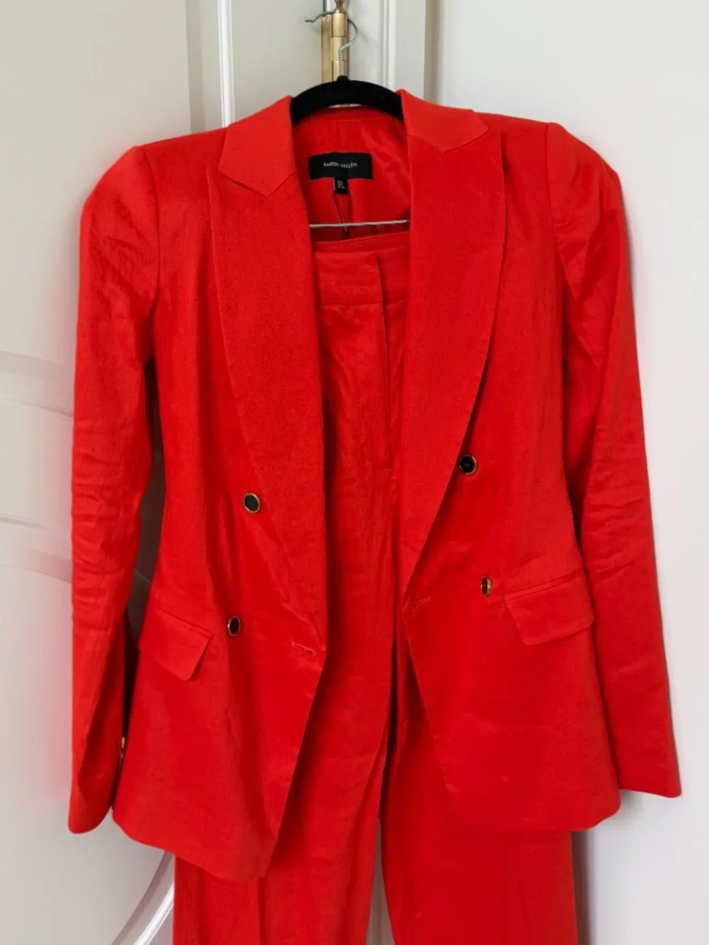 NWT Karen Millen Italian Premium Stretch Linen Blazer and Trousers - Picture 5 of 11